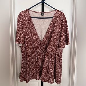 Butterfly sleeve peplum top